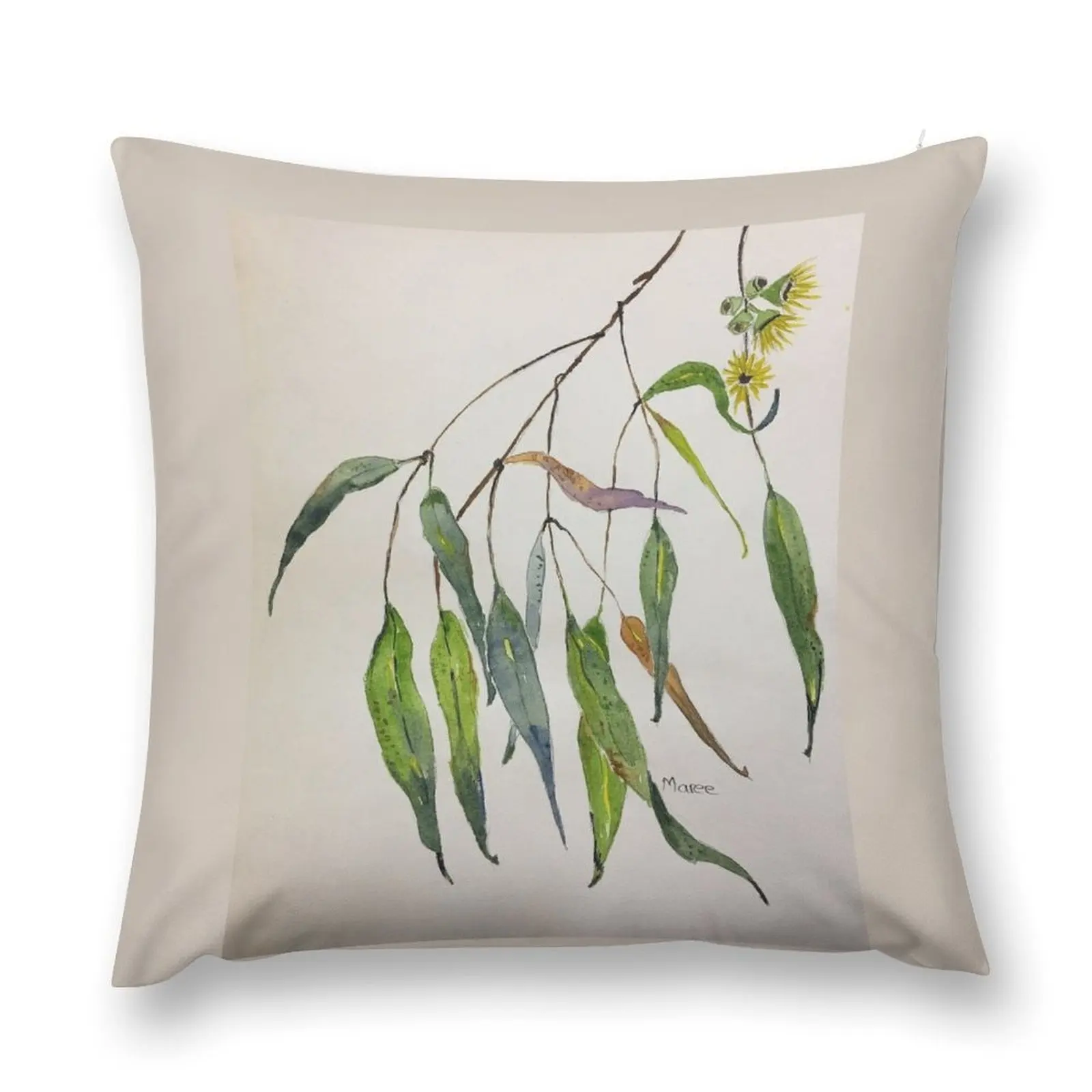 

Gum leaves - Botanical illustration Throw Pillow christmas pillow case ornamental pillows Sofa Cushions Cover pillow