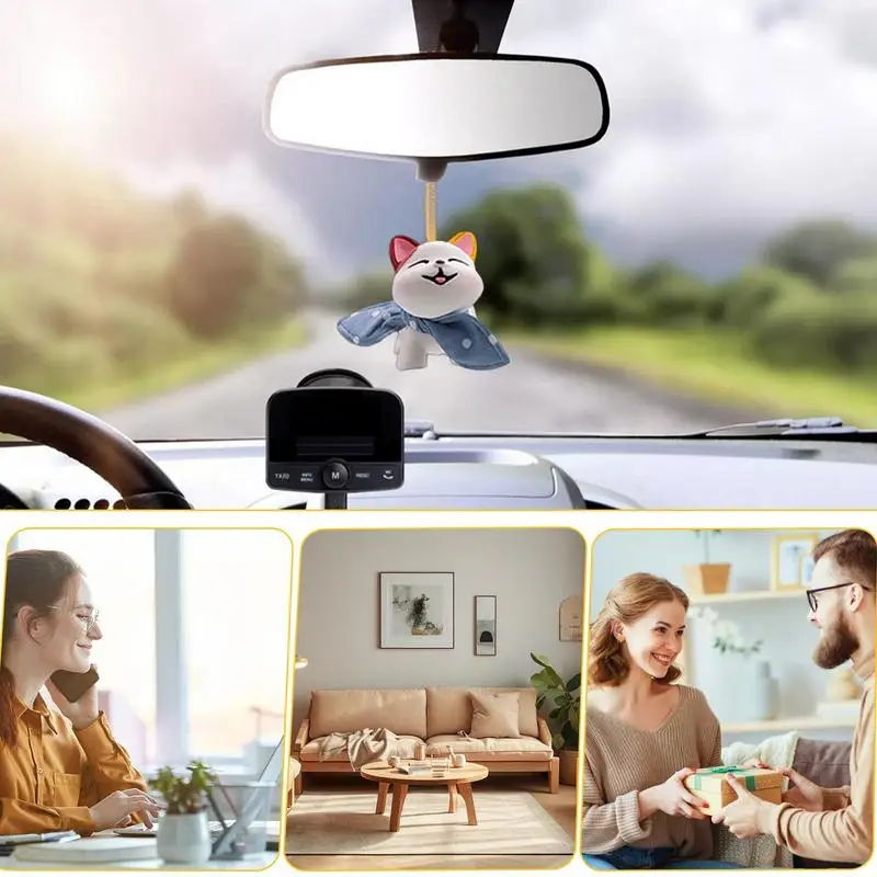 Car Rear View Mirror Pendant Car Interior Decoration Portable Automotive Interior Accessories Car Charm For Car Keys Cell Phone