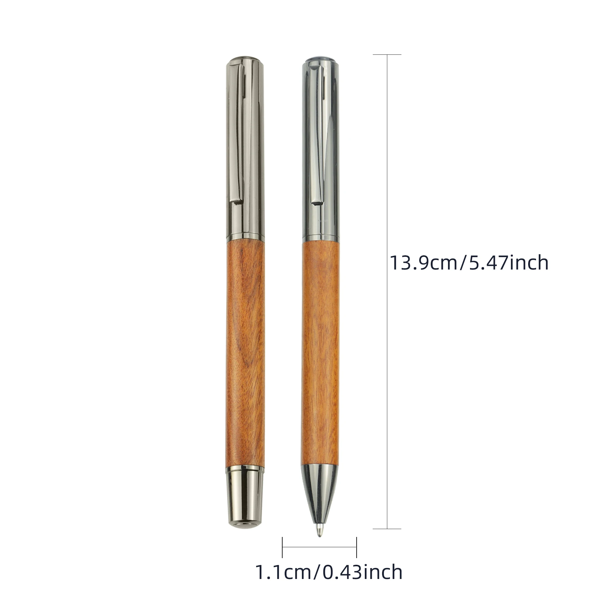 【Back-To-School】1/2 Pack Premium Wood grip Ballpoint/Sign Pen - Brown/Ebony Finish  - Smooth Writing