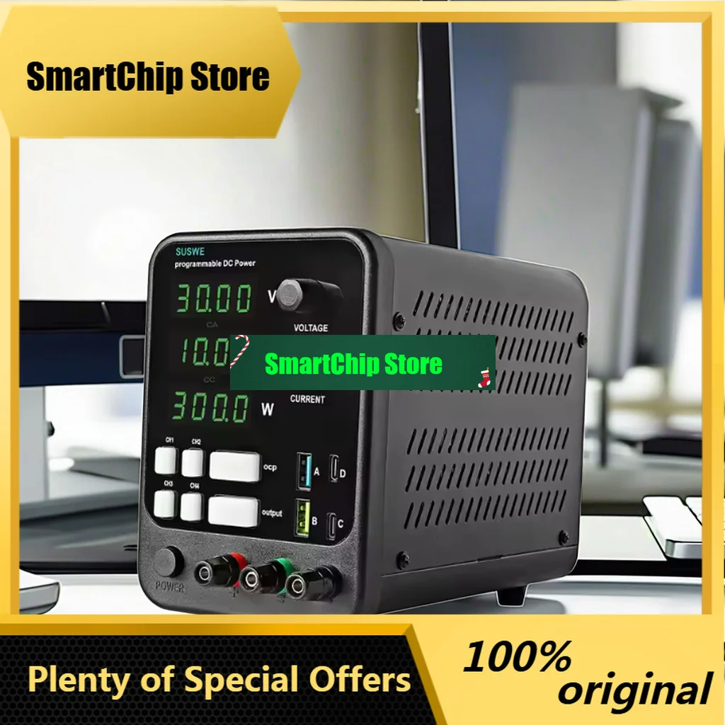 SmCpIn Stock Voltage Stabilization Regulated Adjustable DC Laboratory Digital Repair Switching Power Supply With USB Type C Inte