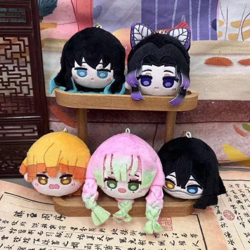 Demon Slayer Agatsuma Zenitsu Kochou Shinobu Kanroji Mitsuri Q Version Big Head Short Plush Handbag Hang Ornaments Holiday Gifts