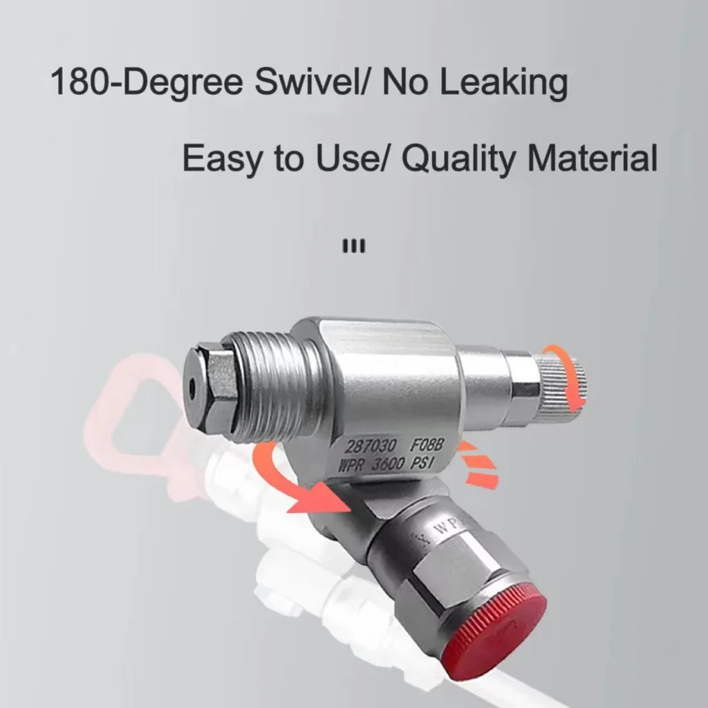 287030 Shut-off Valve Swivel Joint Thread Spray Gun Paint Sprayer Adapter  Airless Paint 7/8-Inch 180 Degree Ro