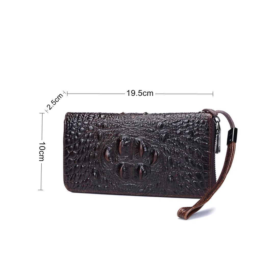 New Luxury  Wax Oil Skin Wallet Business Multi-Function Bags Vintage High Quality Genuine Leather Handmade Men's Wallet