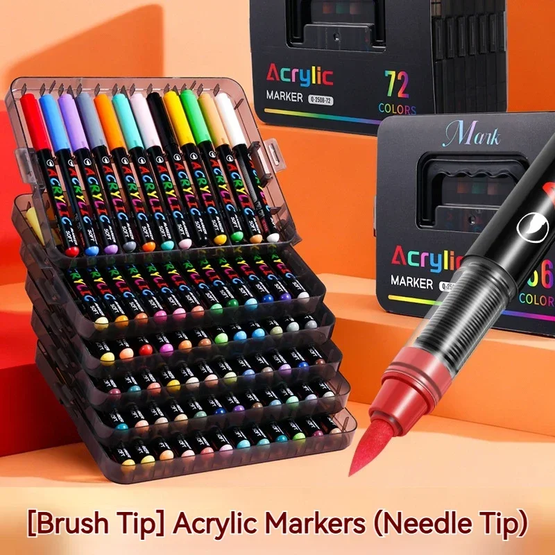 

Набор акриловых маркеров премиум-класса, с мягким наконечником для прямого нанесения, яркие цвета для искусства, рисования и поделок своими руками
