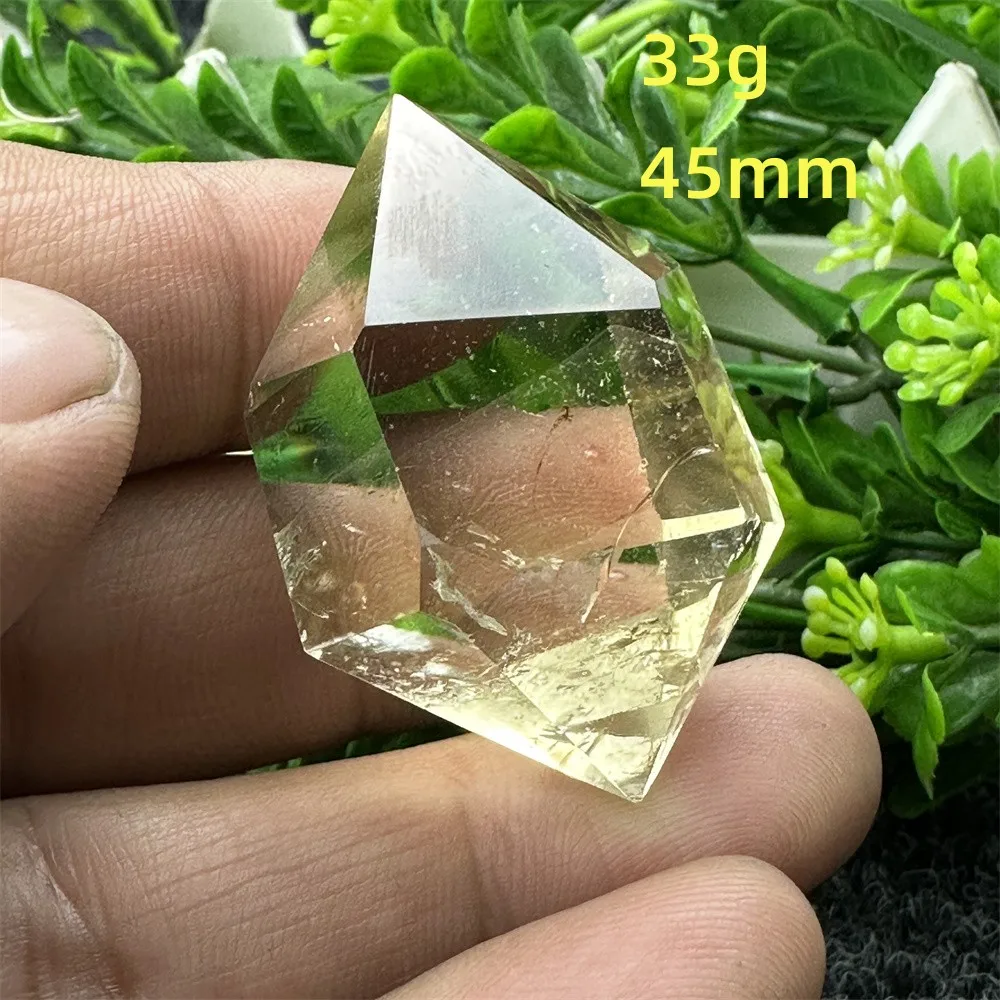 1PC Natural Citrine Aura Hexagonal Double Tip Crystal Wand Spiritual Meditation Healing Stone Home