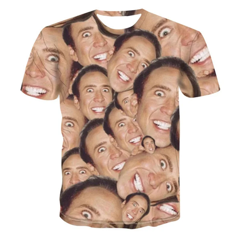 

New 3DPrint Causal Clothing Famous Actor Nicolas Cage Pattern Fashion Men Women T-shirt Plus Size Size S-7XL Four Seasons Casual