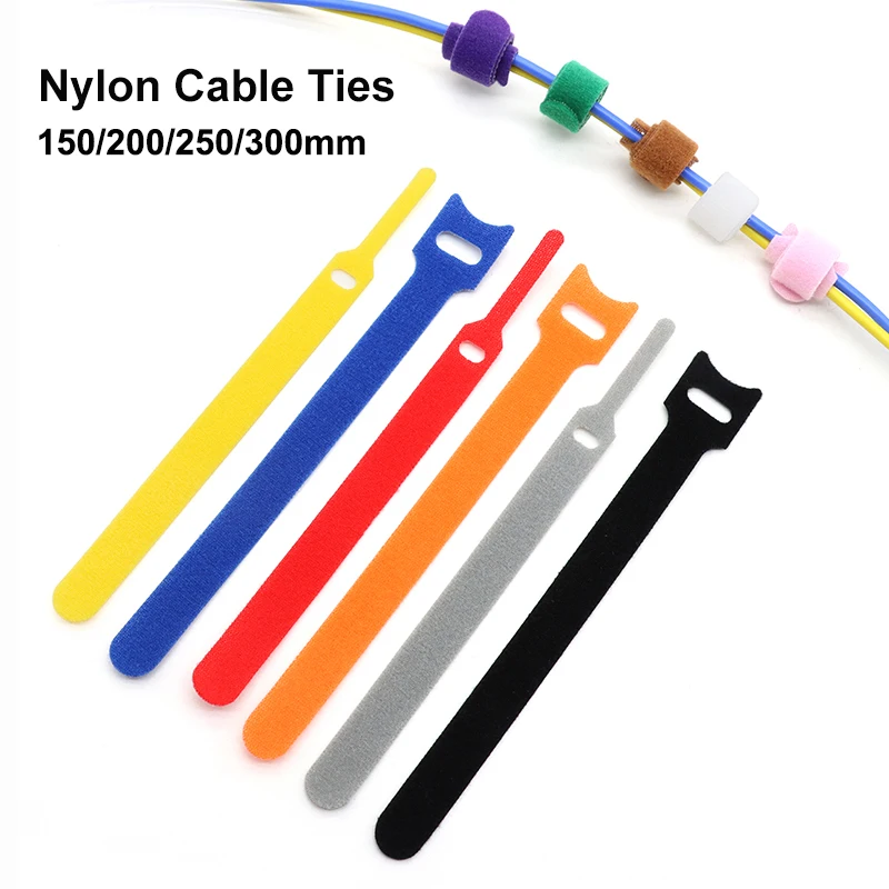 Releasable Cable Tie 150 200 250 300mm Reusable Plastics Ties Straps Cable Organizer Nylon Wrap Zip Bundle Bandage Fastener