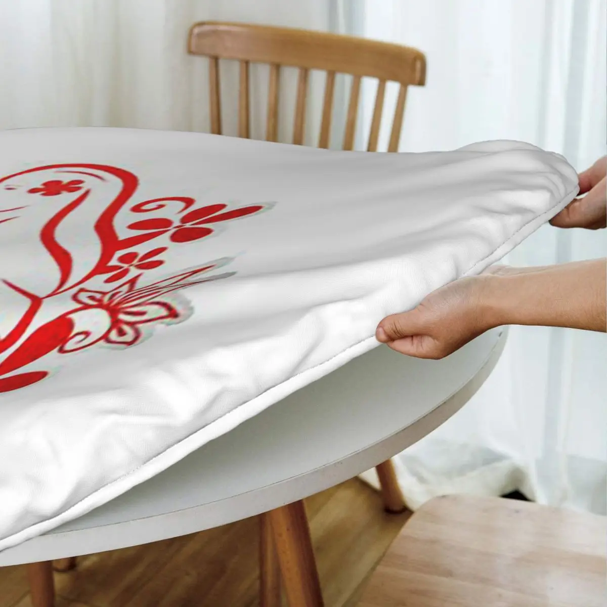Hinano Tahiti Waterproof Round Tablecloth Oilproof Table Cloth for Kitchen Events Dining Table Cover