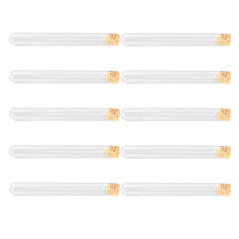 

10Pcs Clear Glass Test Tubes Precision Manufactured Round Lab Tubes for Chemical Reactions Liquid Mixing Research Applications