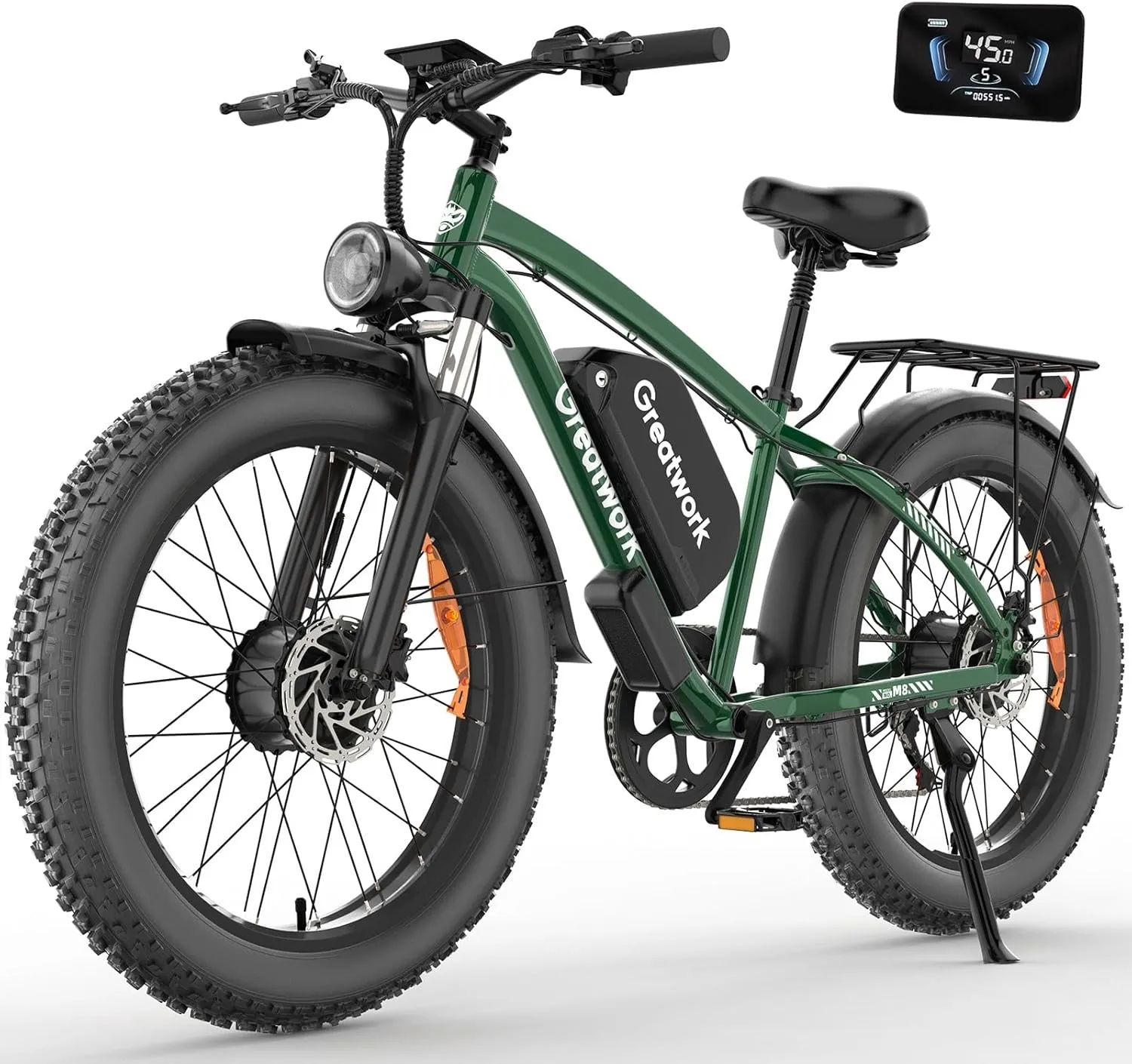 5000W Dual Motor Electric Bike For Adult 45MPH 52V/25Ah 26" Full Suspension image 1
