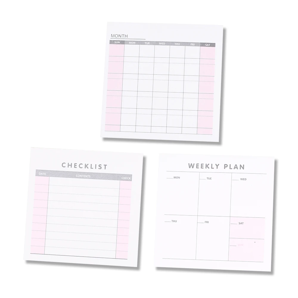 Korean Weekly Month Planners Memo Pad Check List To Do Notebooks Note Book Planning Agenda Notepads Aesthetic Journal Stationery