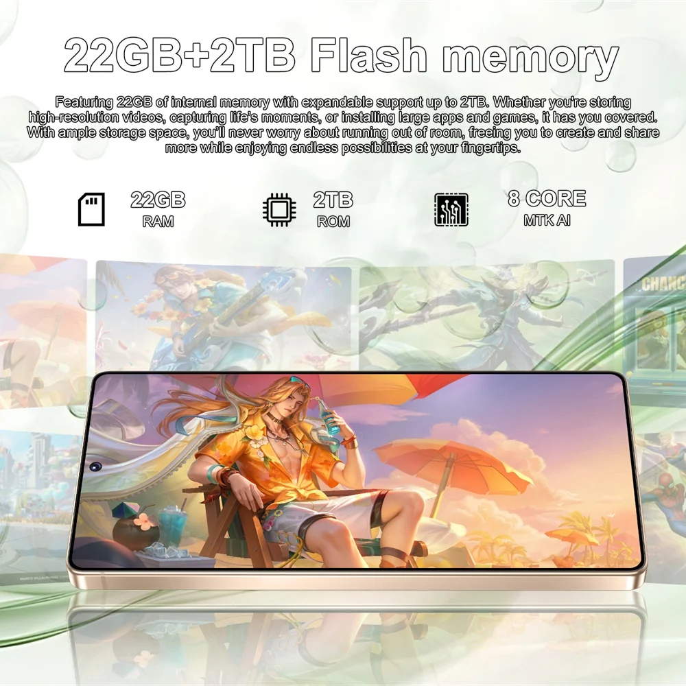 K-Touch New S25 Ultra 7.3 HD Smartphone Android 15 Mobiltelefone 22GB+2TB Handy 7800mAh Octa Core Entsperrt 5G Dual SIM 16+48MP Kamera Mobiltelefone – Detail 10
