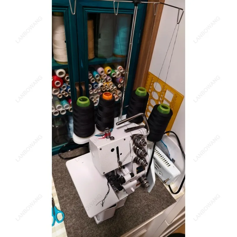 Four Wire Automatic Mini Overlock Machine Portable Desktop Electric Household Edge Lock Sewing Serger For Fabric DIY Sewing