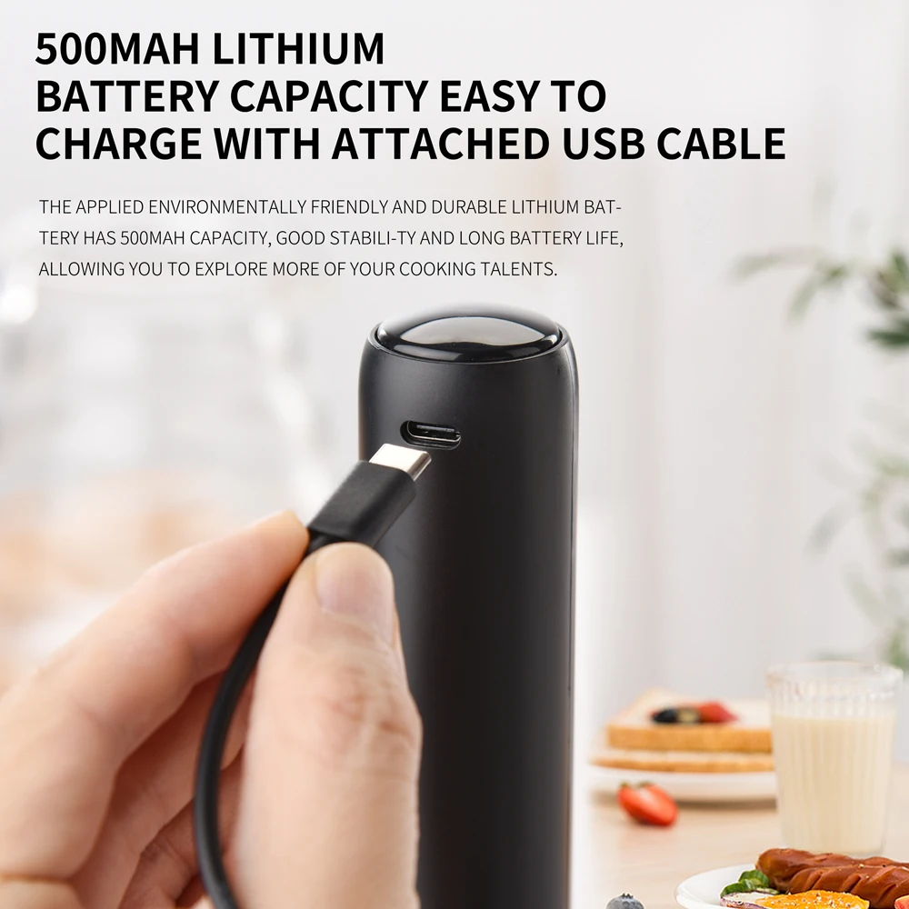 Kitchen Powerful Stirrer Milk Frother Handheld Foam Maker for Lattes Whisk Drink Mixer Coffee Electric Rechargable Egg Beater view 5