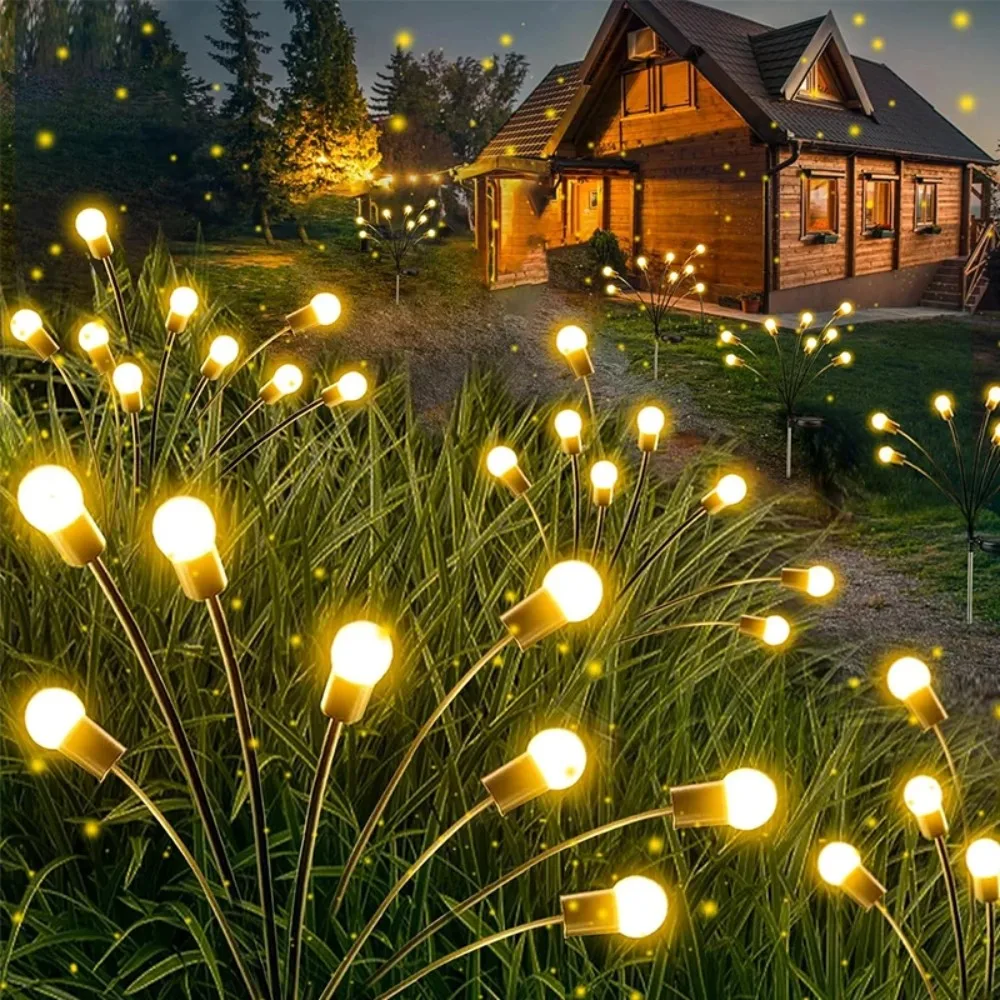 

6 LED Solar Garden Lights Powered Firefly Lights Outdoor Waterproof Vibrant Garden Lights for Patio Pathway Decoration