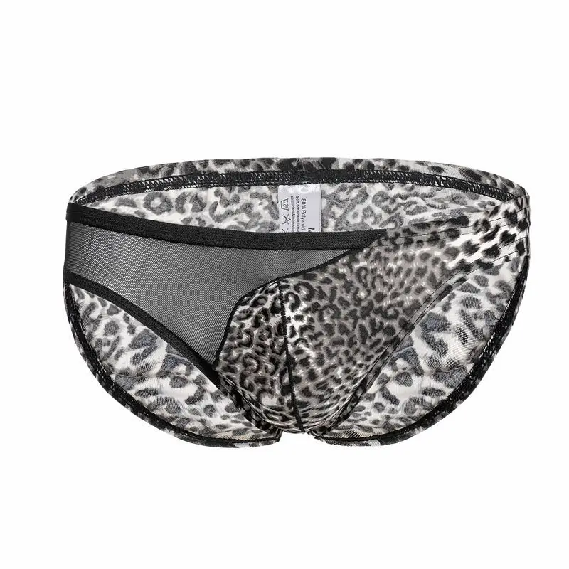 

Men's Underwear Leopard Male Briefs Comfortable Breathable Mesh Underwear Cuecas Slip Homme Sexy Jockstrap Briefs Underpants