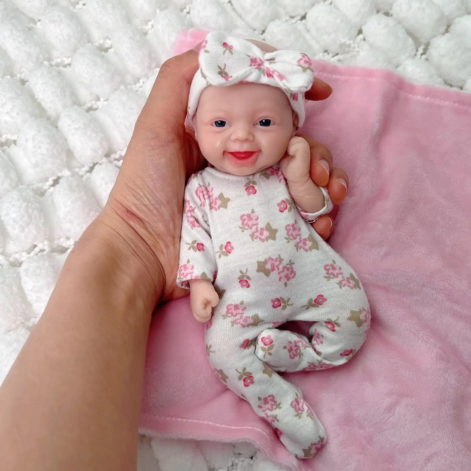 Blrags Reborn Baby Dolls 7 Inch Girl Silicone Doll Mini Realistic Baby Dolls Silicone Full Body Hand Made