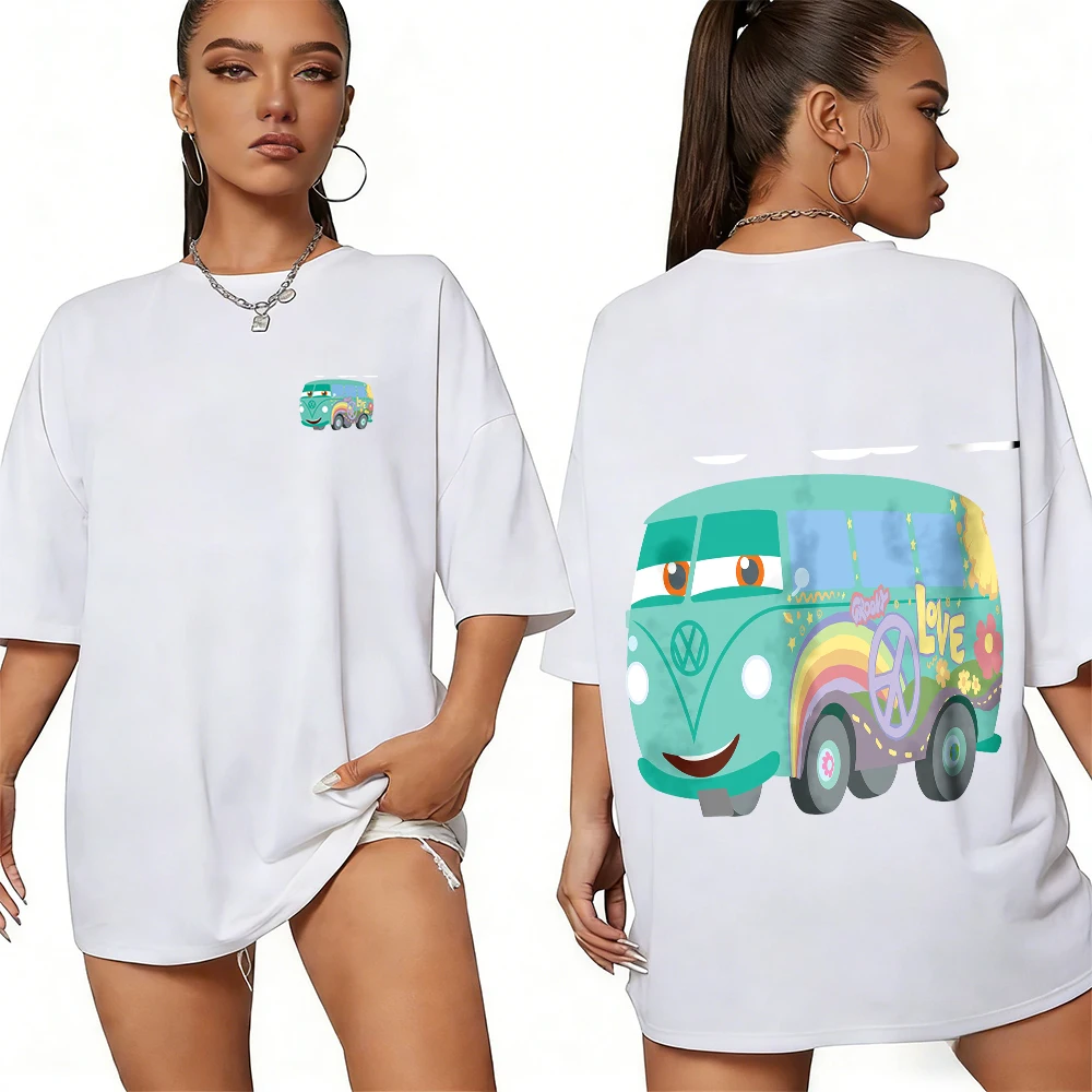 Disney Summer Car Racing Presenta Fillmore Mini Look 100% cotone Stampa T-shirt Top casual traspirante da uomo e da donna