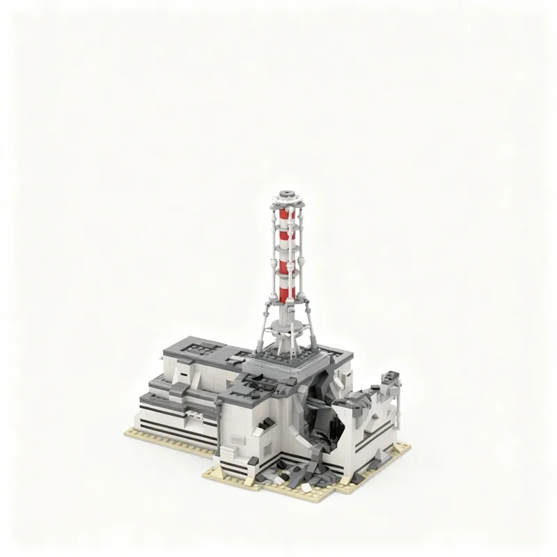 

853PCS MOC Architecture Chernobyl 1986 Nuclear Power Plant Disaster Model City Custom Building Blocks DIY Creative Gift Assembly