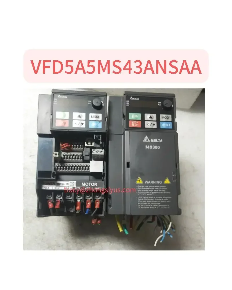 

Использованный инвертор VFD5A5MS43ANSAA MS300, 3-фазный вход, 2.2 кВт, функция тестирования исправна.