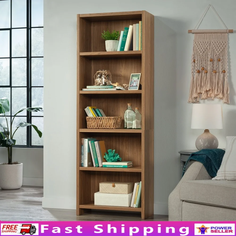 

5 Shelf Adjustable Bookcase Wooden Storage Unit Vertical Display Rack Living Room Home Decor Solutions