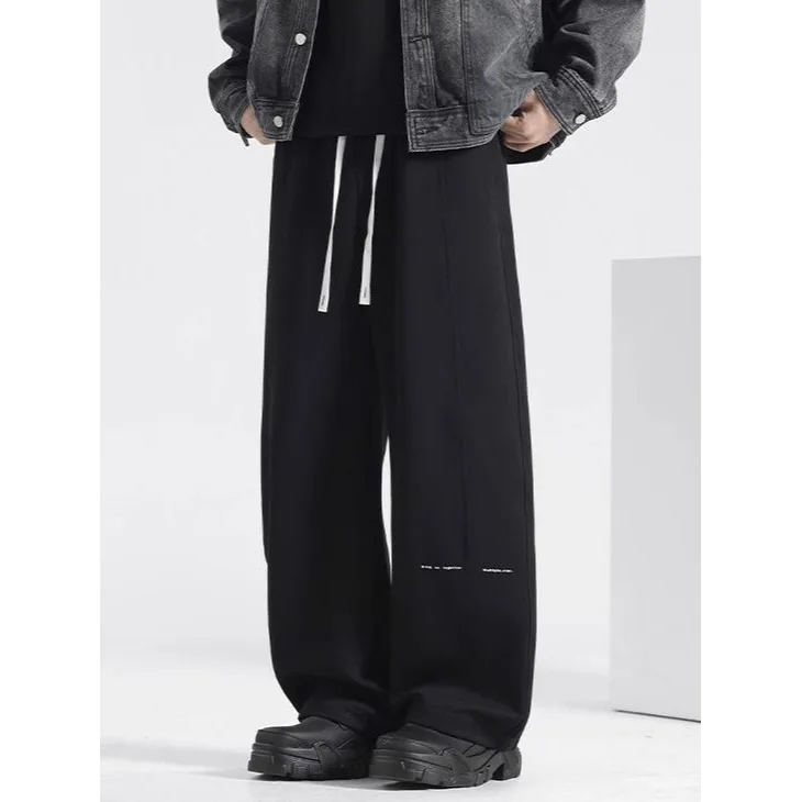 

Мужские летние повседневные брюки с широкими штанинами, тонкие, в американском стиле, свободного кроя, прямые, модные, городские