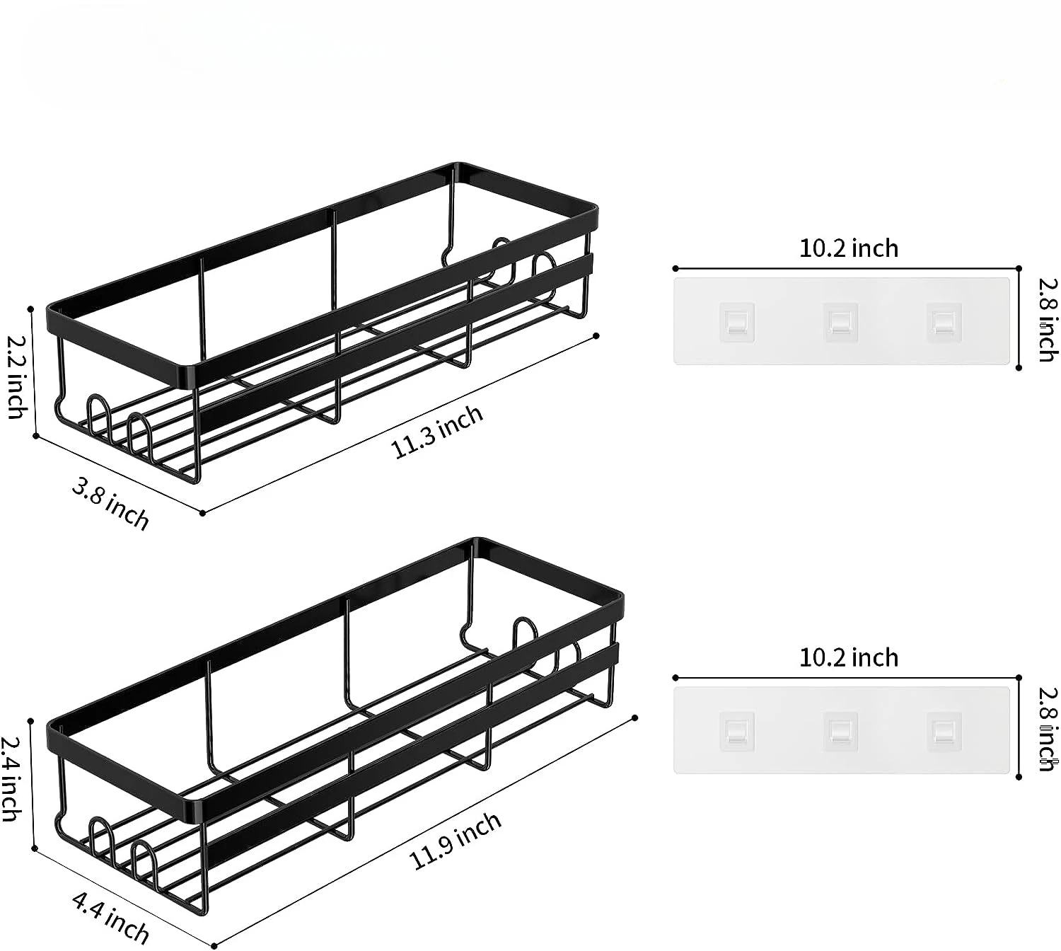 

Adhesive Hanging Shower Shelf - Bathroom Organizers And Storage, No Drilling Stainless Shower Shelves For Home Decor, Bathroom