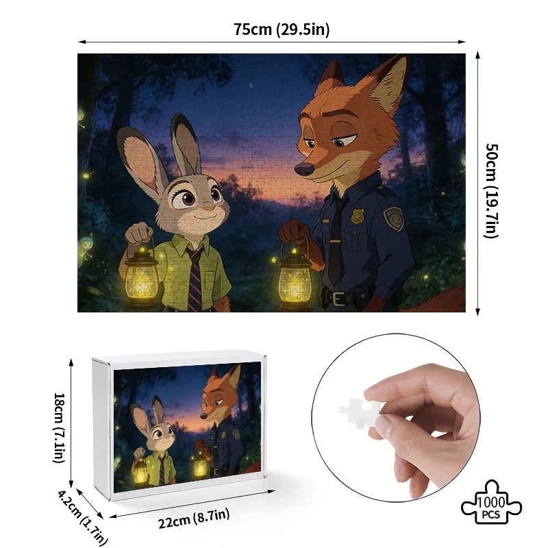 1000 ชิ้น จิ๊กซอว์โปสเตอร์ดิสนีย์ ซูโทเปีย จูดี้ ฮอปส์ และ นิค ไวลด์ |   ความยากสูง ของตกแต่งบ้าน เหมาะสำหรับวันเกิดและเป็นของขวัญ