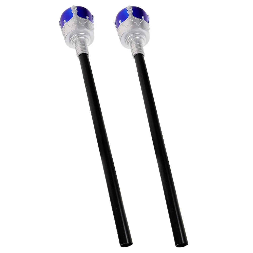 

2Pcs Costume Scepter King Prop Plastic Child Sceptor Kids Costume Scepter Halloween Stage Roleplay