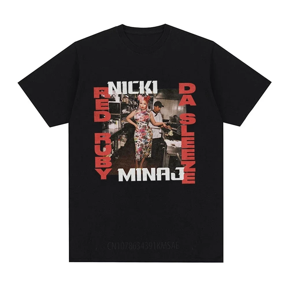 Nicki Minaj Music Album Red Buby Da Sleeze Graphic T Shirt Summer Men Women Vintage Hip Hop Oversized T Shirts Streetwear