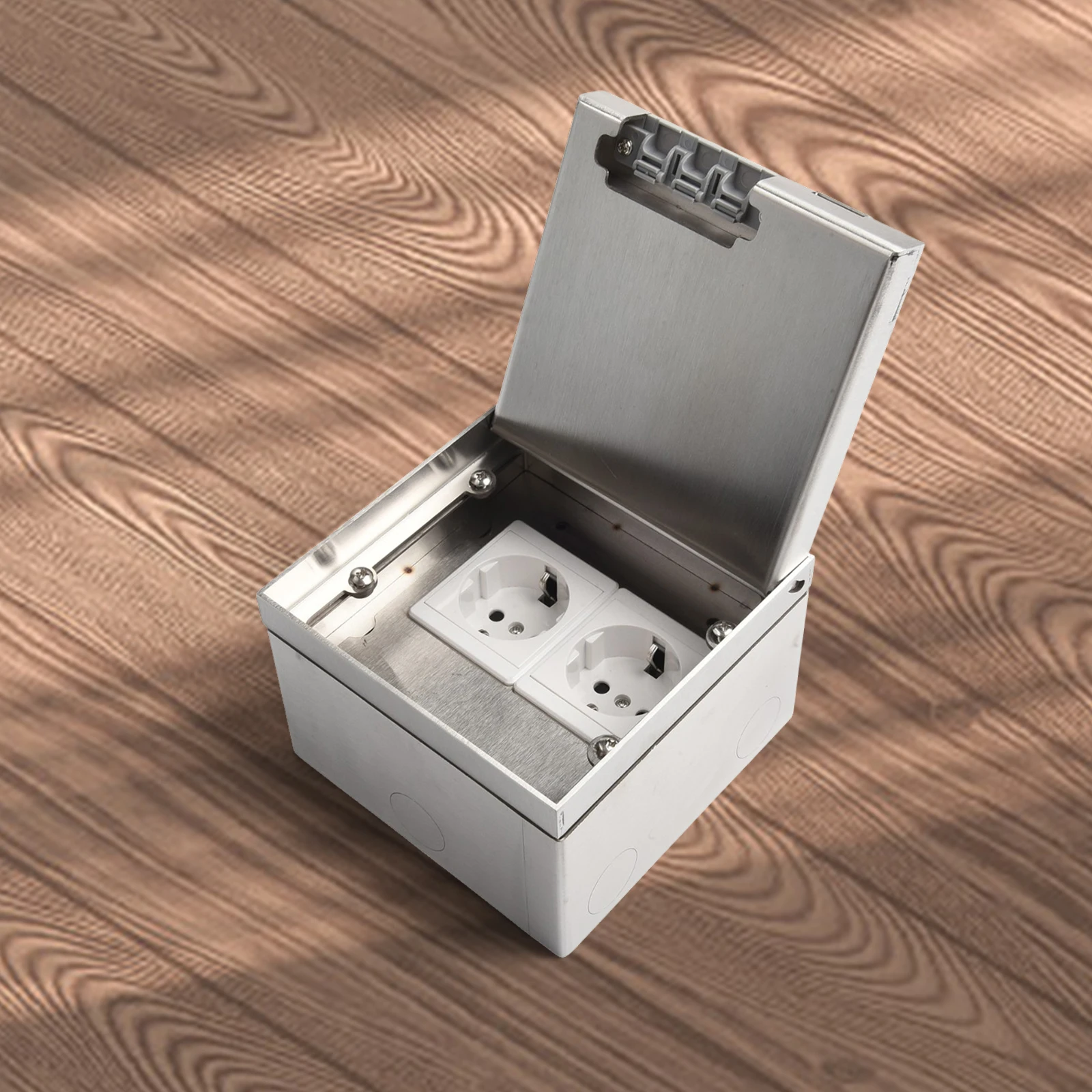 

1 шт., 16 А, AC250V, встраиваемая напольная розетка из нержавеющей стали с 2 стандартными розетками ЕС для электрооборудования, аксессуар для инструментов