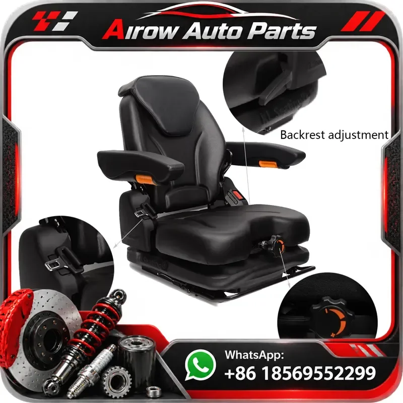 Forklift Seat Mechanical Suspension PVC Low Profile For Industrial Farm Construction 48V New Replacement