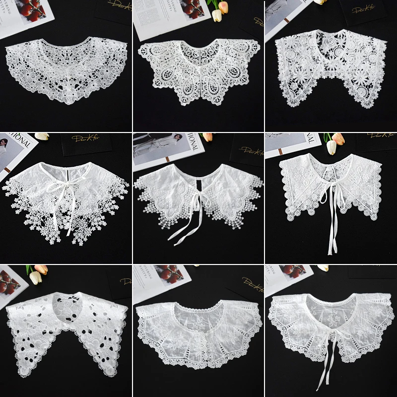 

Fake Collar Children's Broken Flower Small Shawl Hook Flower Hollow Lace Collar Versatile Anti glare Decorative Doll Collar Fake