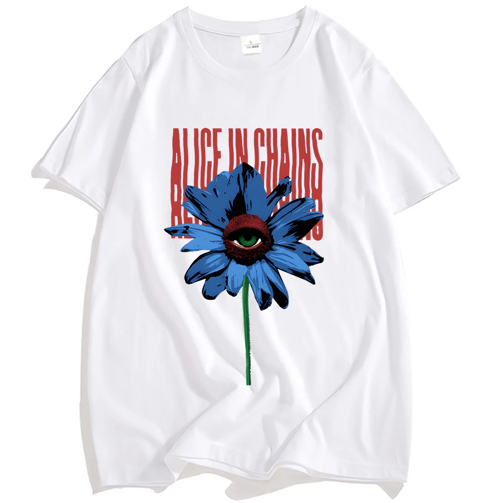 

ONE EYED DAISY T- SHIRT Alice InChains Rock Band Grunge Tshirts Casual Fashion Short Sleeve T Shirt Streetwear Unisex Tees