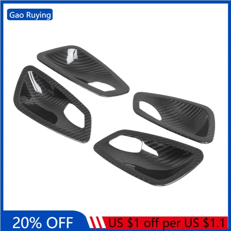 

Gao Ruying For BMW 3 series E90 2005-2012 Real Carbon Fiber Car inner Door handle bowl decoration cover Interior Car Accessories
