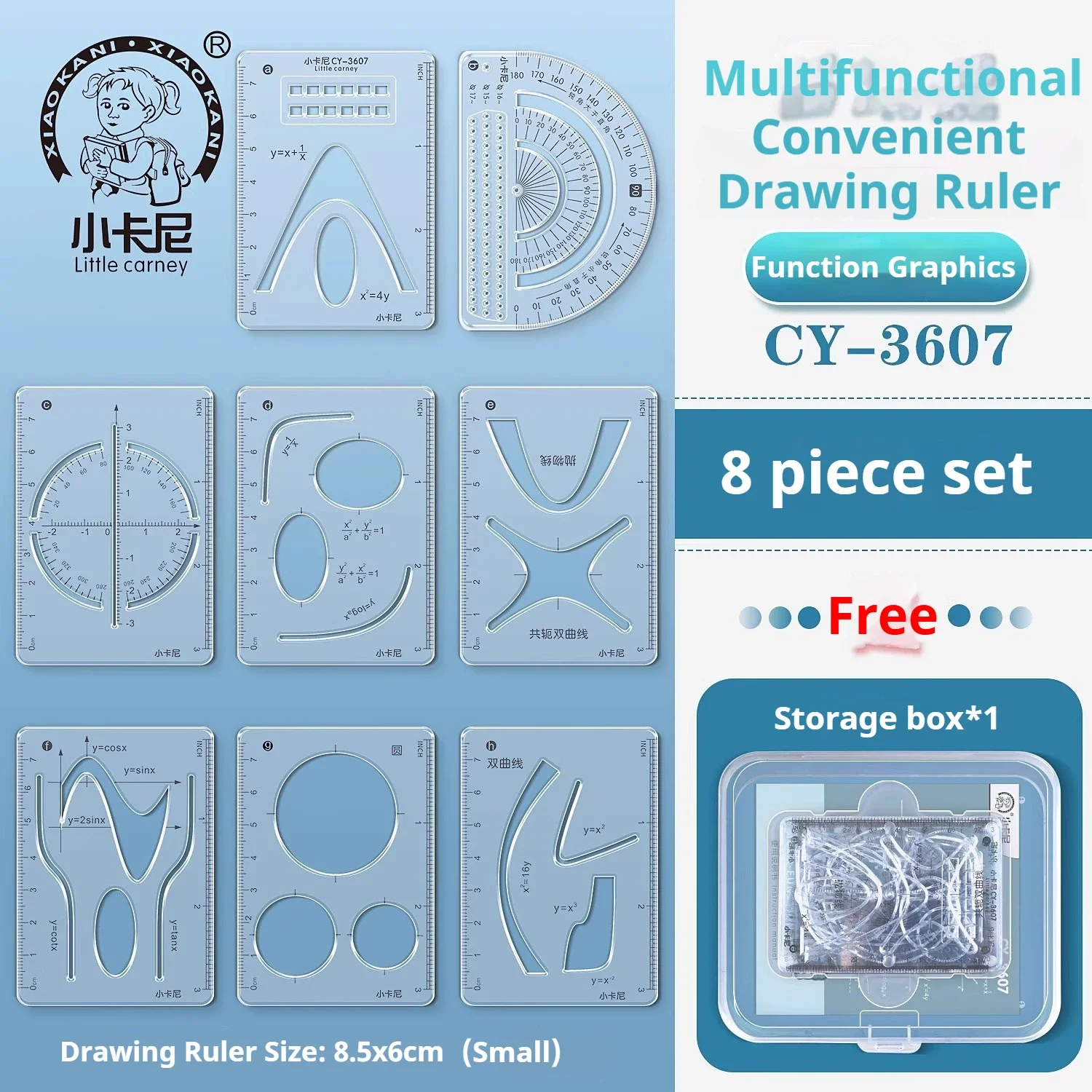 Mathematical Rulers Set Multi-function Geometry Drawing Ruler Transparent Rotatable Scale Ruler for Drafting School Supplies