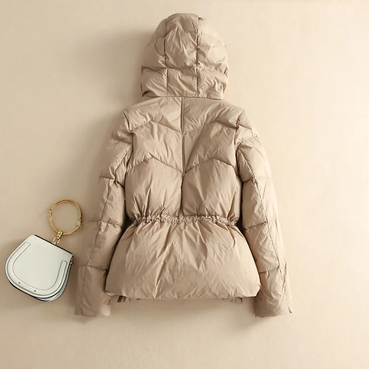 مقنعين الدانتيل يصل الرجعية الأبيض بطة أسفل سترة 2025 الخريف/الشتاء المرأة الأوروبية أسفل سترة يندبروف #4