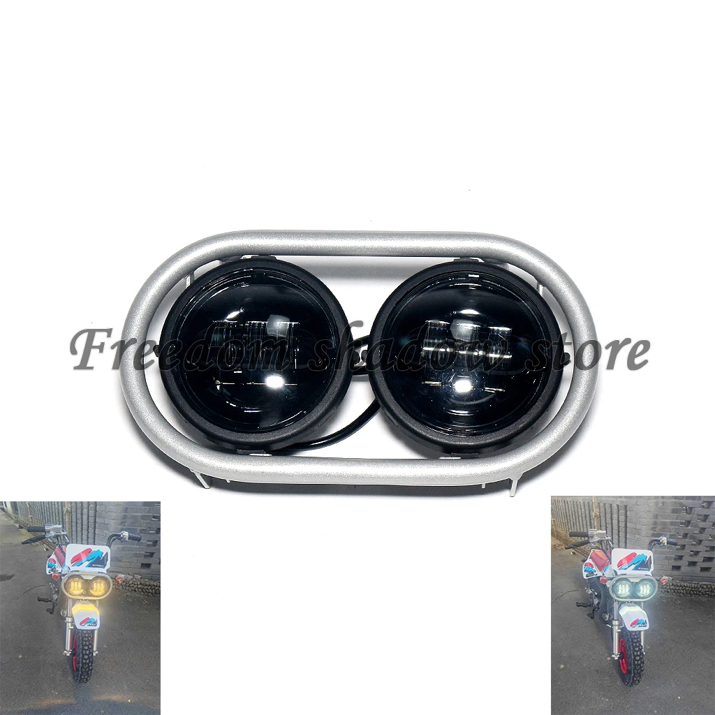 

Motorcycle Double Headlight LED Headlamp 12V For Honda Monkey Bike BAJA Z50R