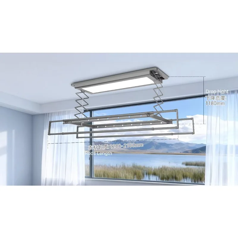 Smart electric drying rack, suitable for balcony family use, installed on the ceiling