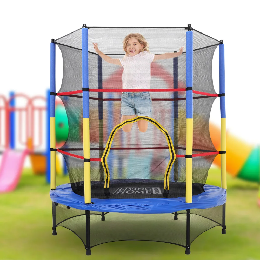 Voltsify 4,5 Fuß Kinder-Mini-Trampolin mit Sicherheitsgehäuse für den Innen- und Außenbereich