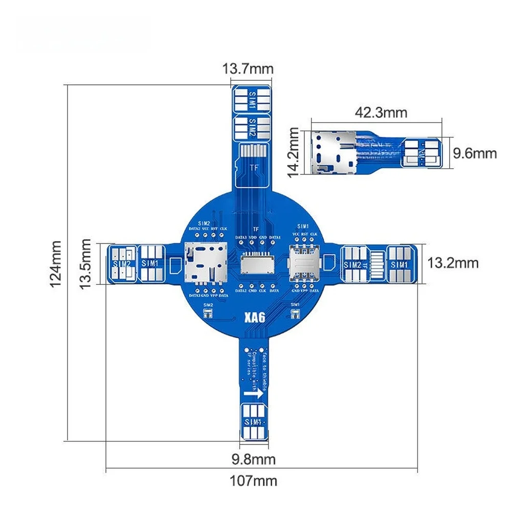Dual SIM Tester XA6 Test Board No Disassembly Required Dual SIM Dual Standby Robust ABS Material Efficient Signal Testing