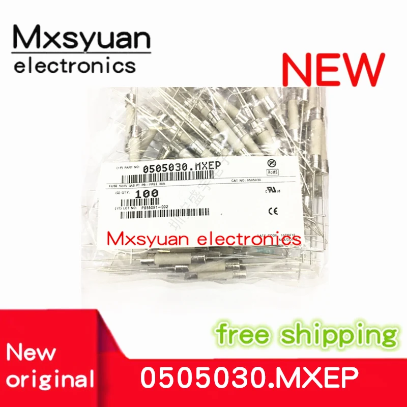 10~100PCS 0505030.MXEP 30A 500V 6*32MM New force fast melting ceramic fuse tube with pin wire