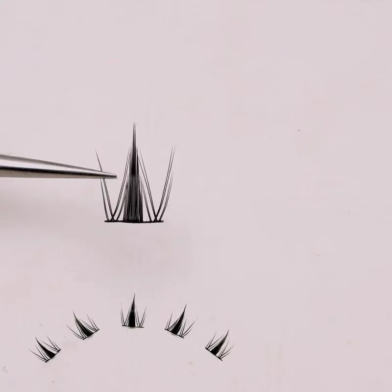 MIAOJIE 32 行フォックスアイマンガつけまつげ大容量テーパード厚いセグメント化された個別のクラスターラッシュエクステンション拡大 E