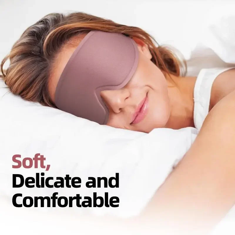 

3D Deep Contoured Eye Cover for Sleeping Adjustable Sleep Mask with Nose Pad Portable Blackout Mask for Travel