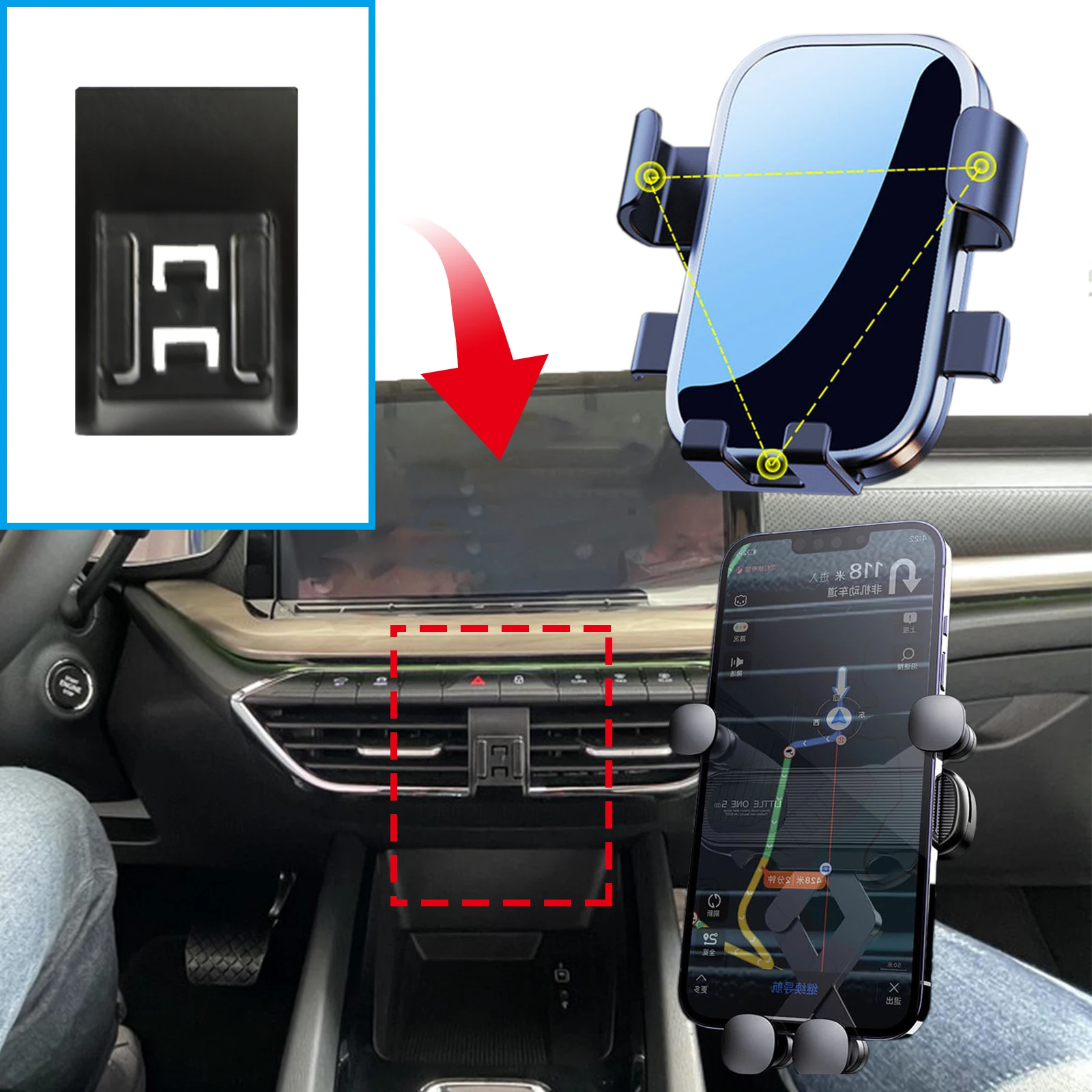 for Skoda Octavia A8 2020-2025 Specific Dashboard Navigation Phone Holder Mount Design Car​​ accessoires - view 3
