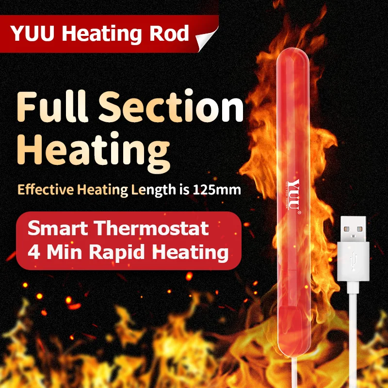 YUU Vagina USB Heating Rod Male Masturbator Warmer Smart Thermostat Sex Dolls Heating Stick Anal Masturbation for Men Toy Heated