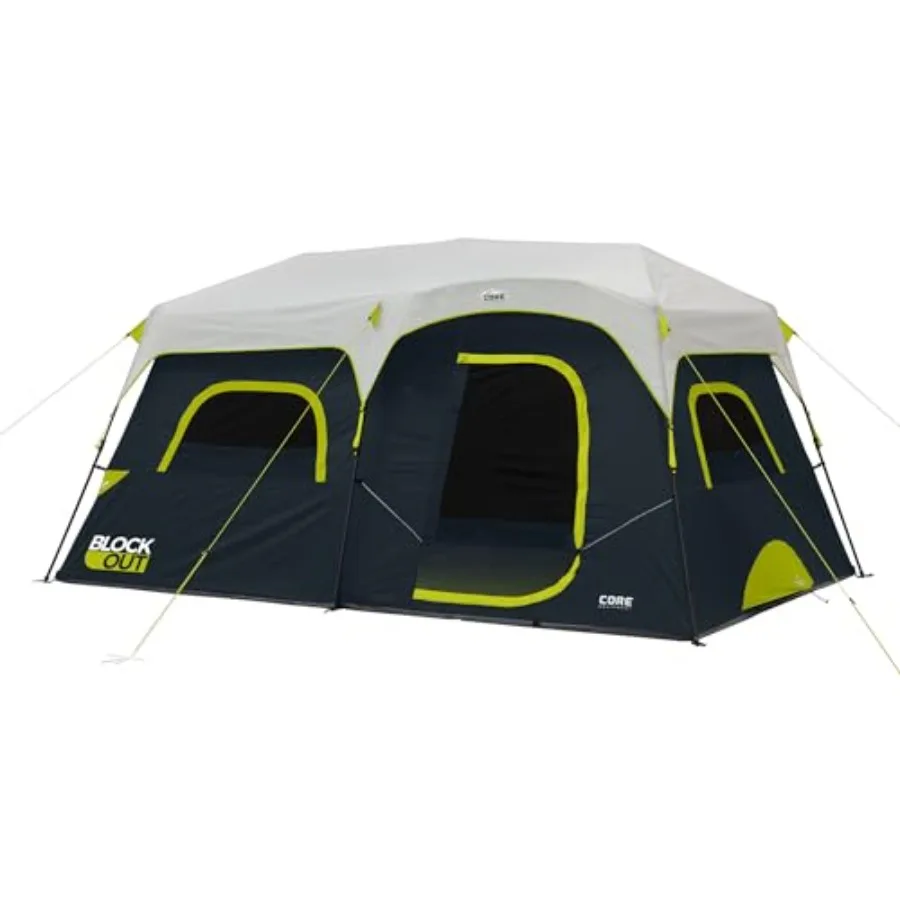 

Blackout Instant Cabin Tent for outdoor camping polyester fabric black quick-setup dark room tent with storage pockets