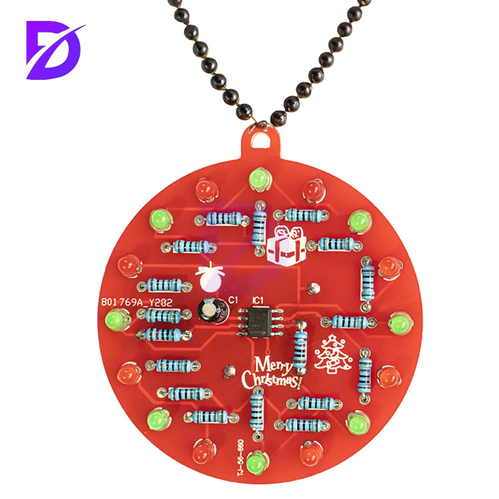 Decorações de árvore de Natal LED NE555 Luz piscante Kit eletrônico DIY - Prática de solda PCB Crcuit