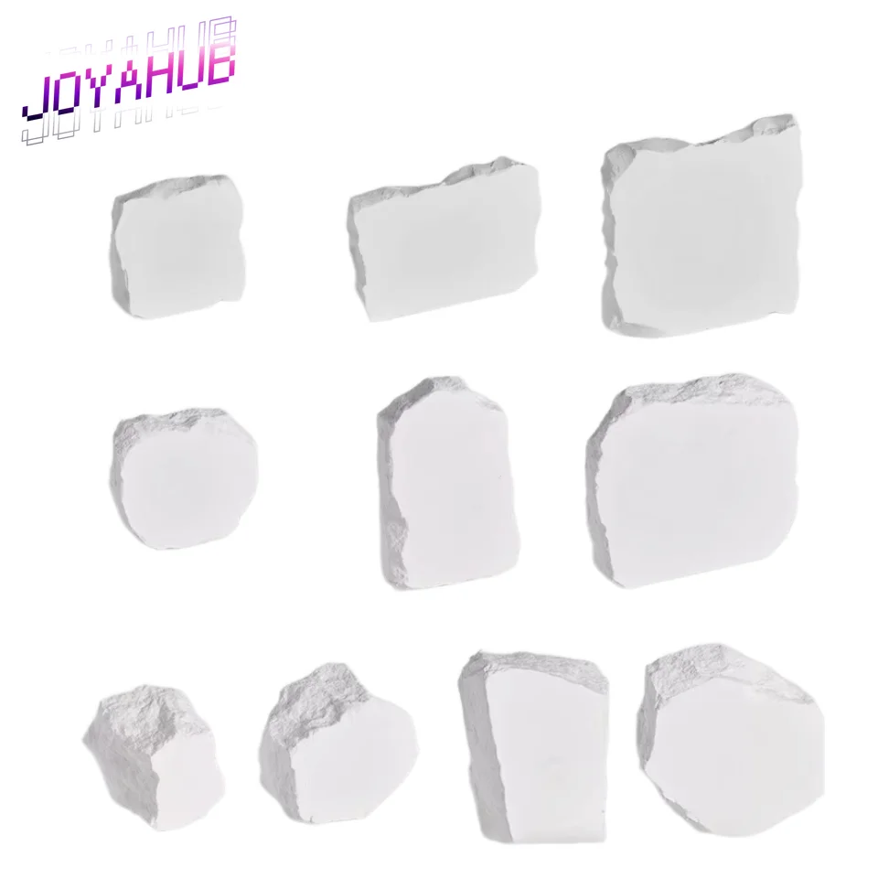 

Nordic Style White Plaster Ornament Irregular Stone Block Jewelry Display Shelf Photography Prop Jewelry Scenery Creation OEM