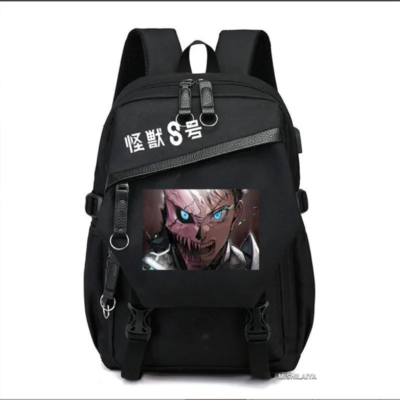 Anime Kaiju No. 8 Backpack Teenarges Schoolbag Children Girls Fashion USB Charge Port Outdoor Luggage Travelbags Mochila